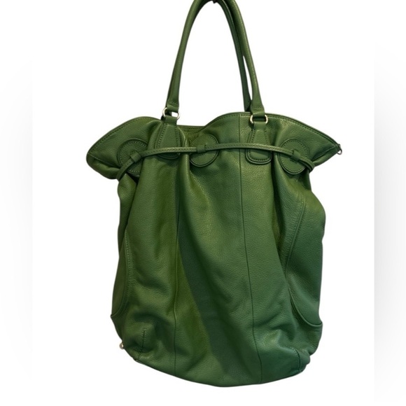 Isaac Mizrahi Vibrant Green Leather Hobo Bag - Picture 6 of 15